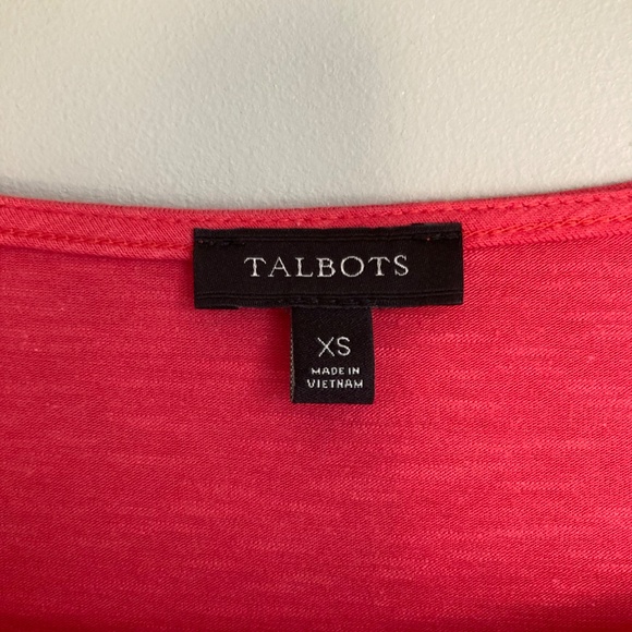 Talbots Long Sleeve T-shirt Textured Front, Coral Color Women's Size XS - Picture 5 of 5